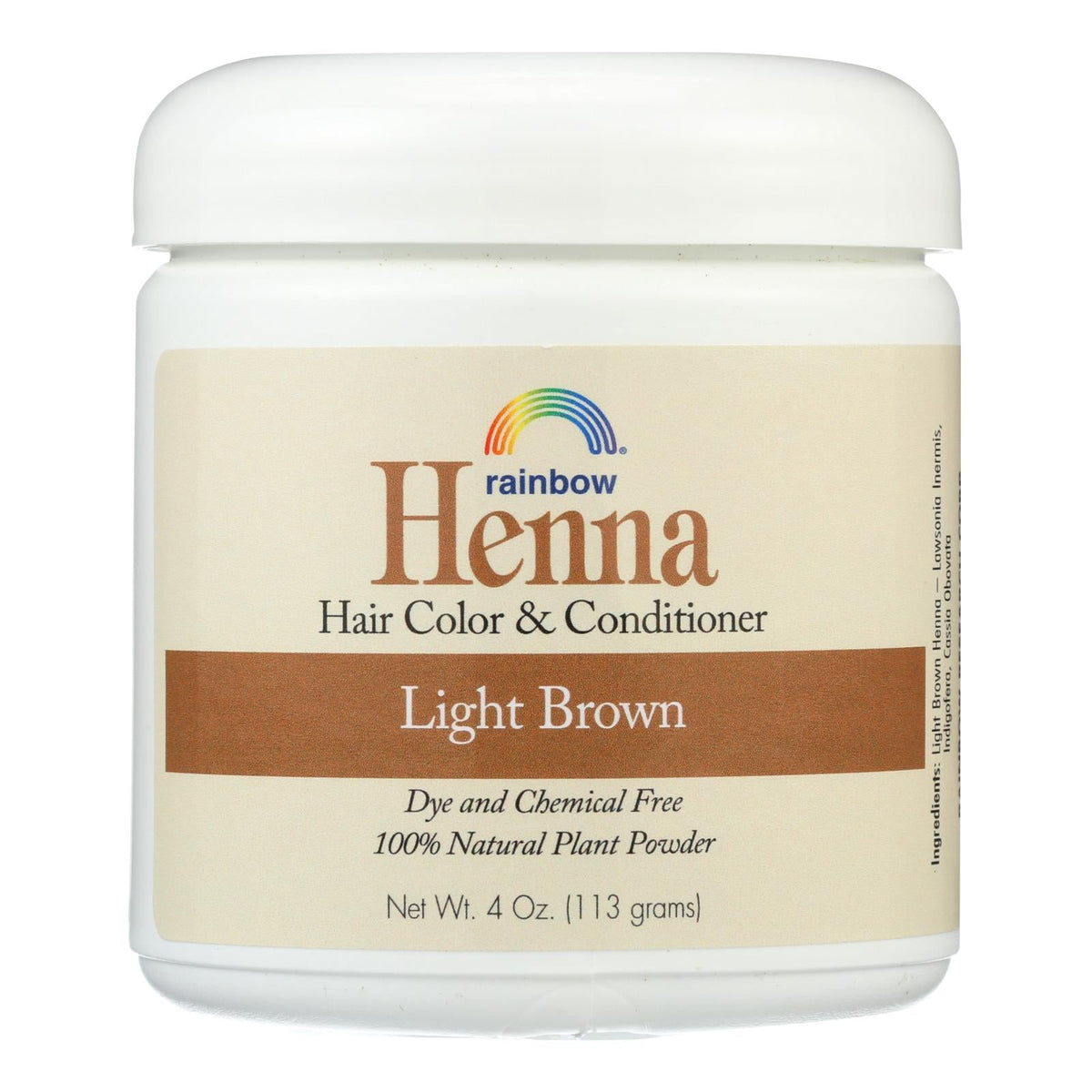 Rainbow Henna Hair Color & Conditioner, Light Brown 4 Oz