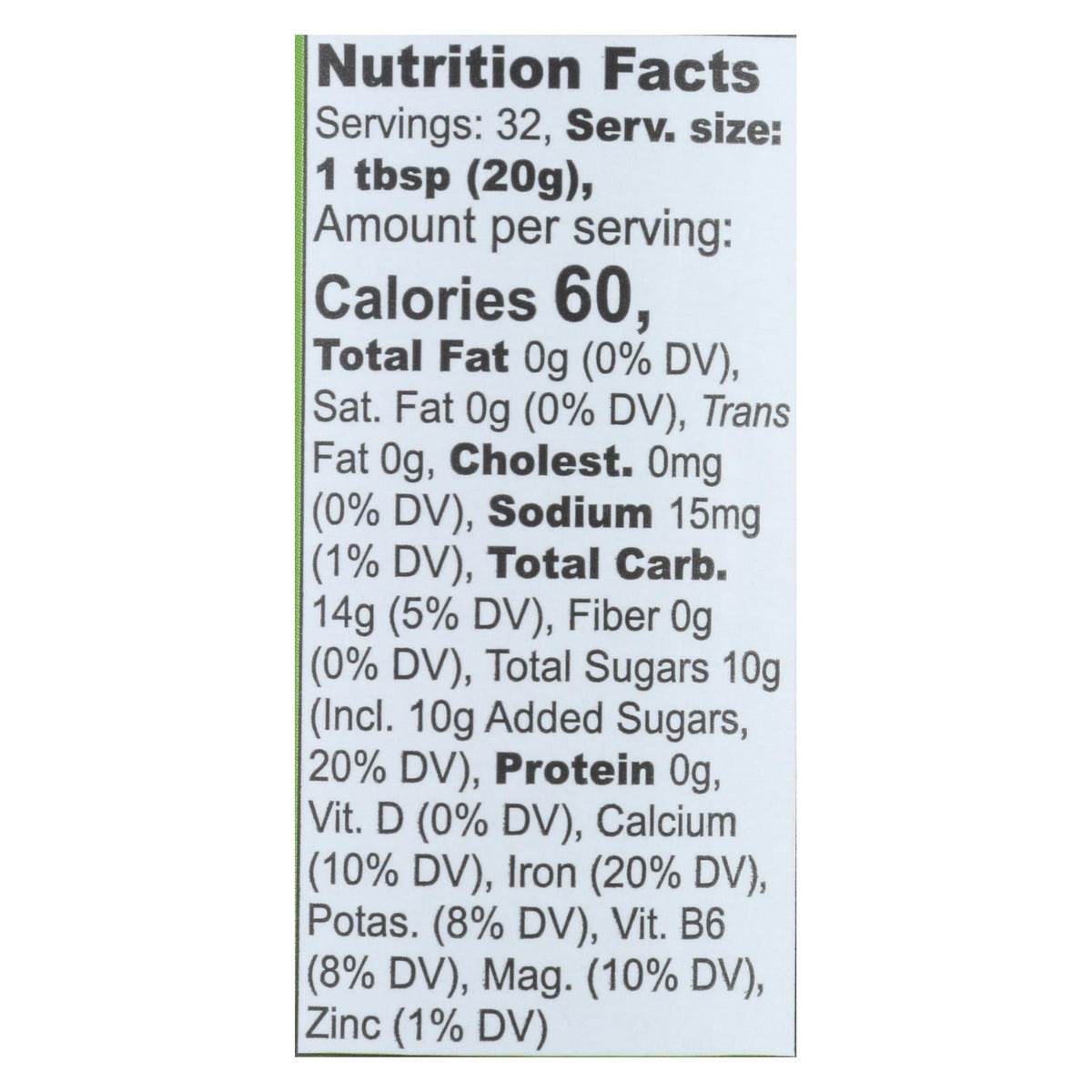 Organic Blackstrap Molasses, Unsulphured, 16oz, 12-Pack