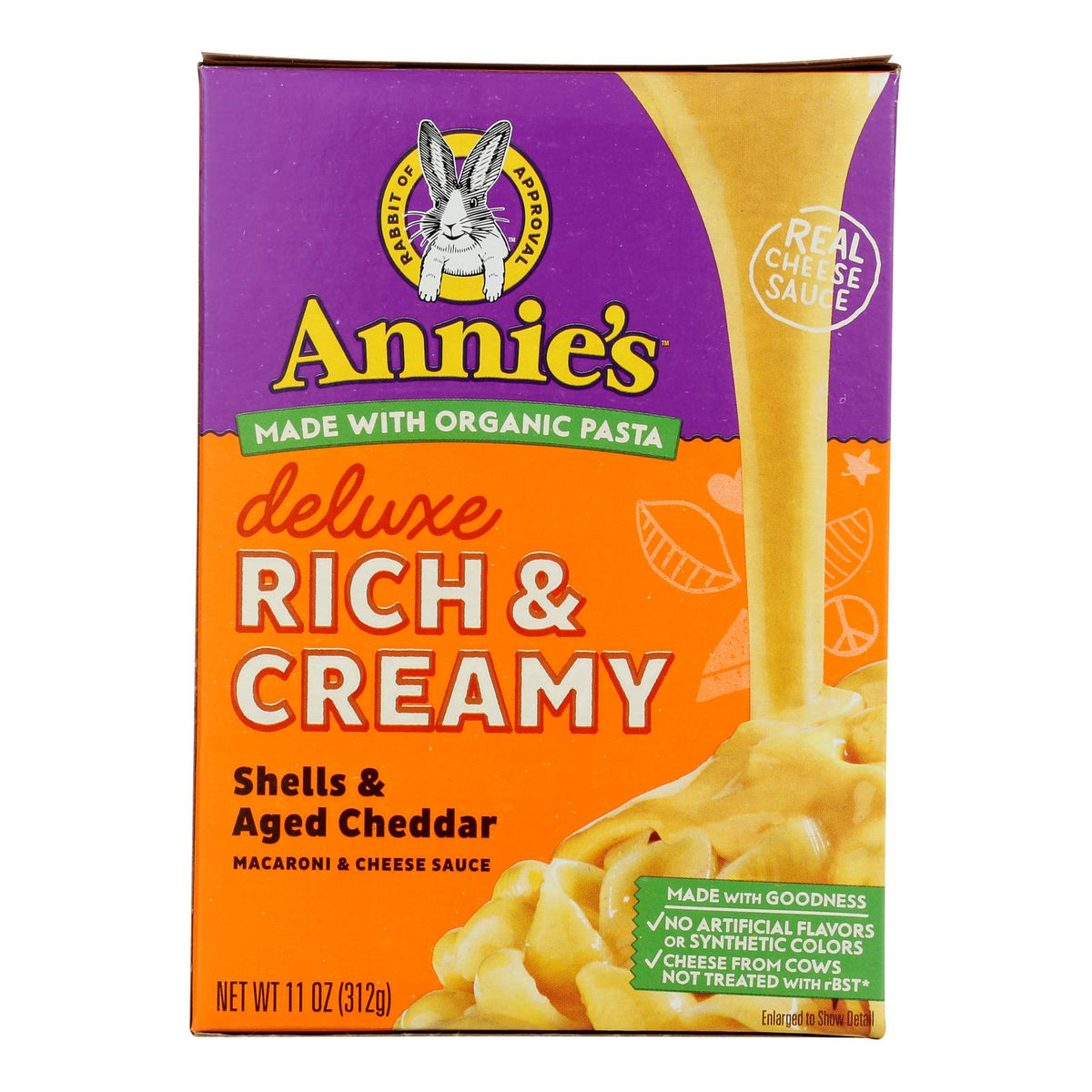 Annie's Creamy Deluxe Mac & Cheese Shells, 11oz, 12-Pack