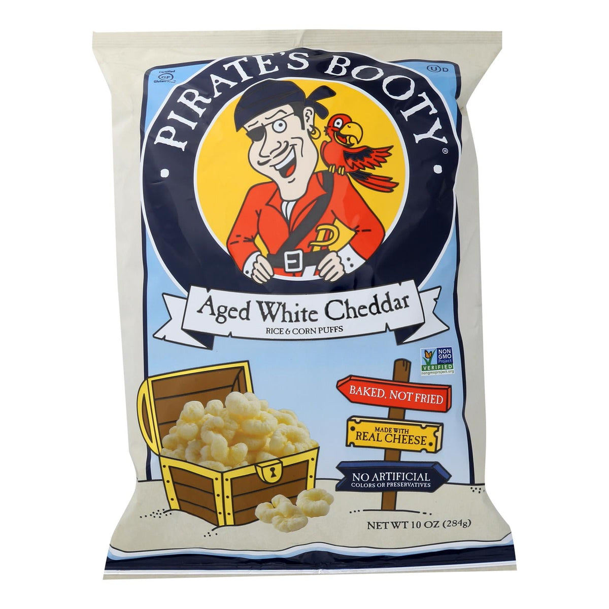 Pirate Booty Puffs - Aged White Cheddar - 6 Pack, 10 Oz