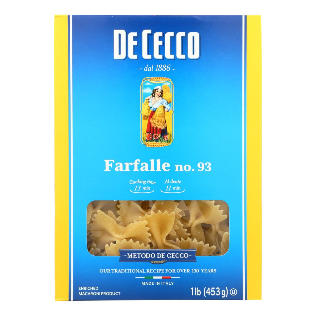 De Cecco Farfalle Bowties, 16 oz (Case of 12)