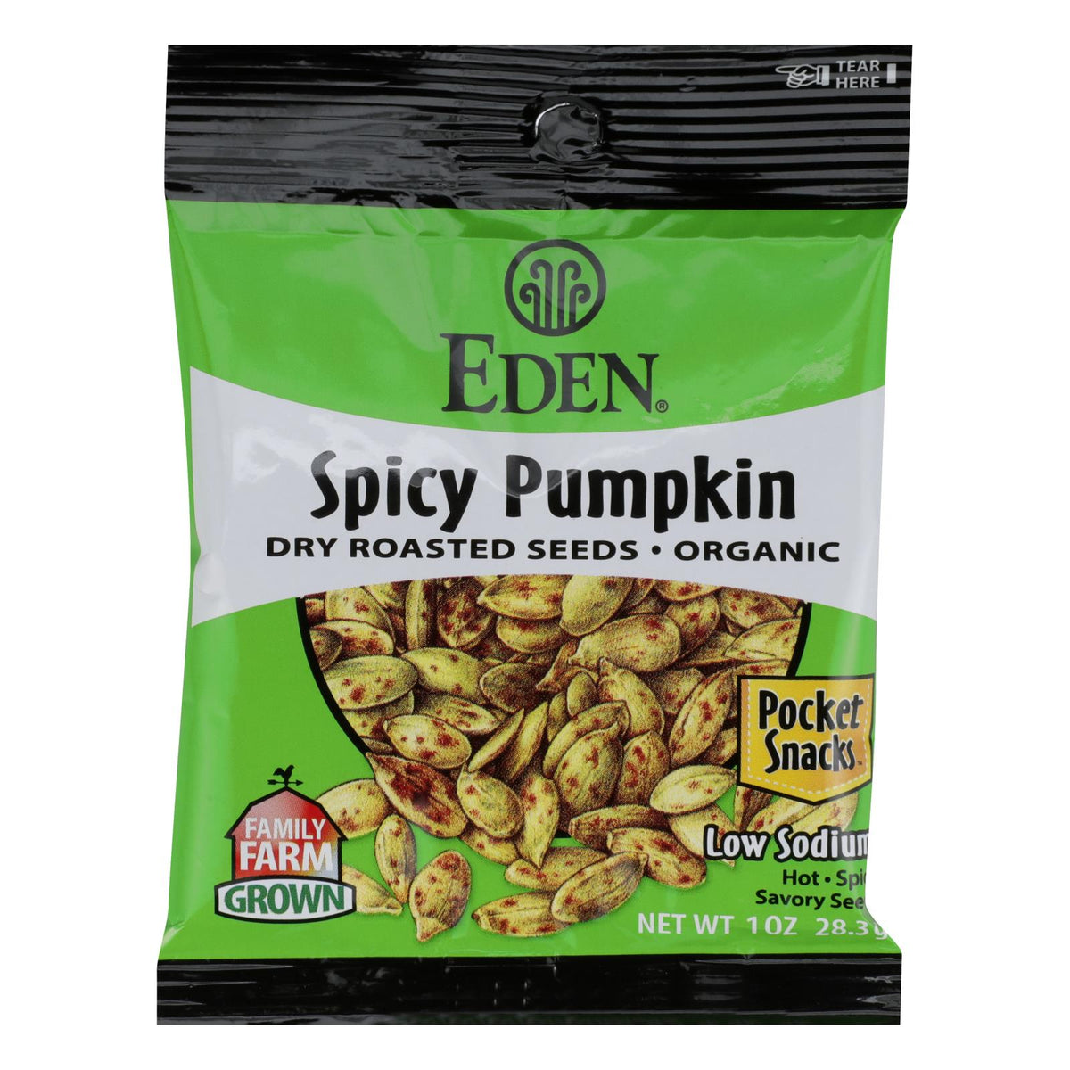 Eden Organic Spicy Dry Roasted Pumpkin Seeds, 1 Oz, 12-Pack