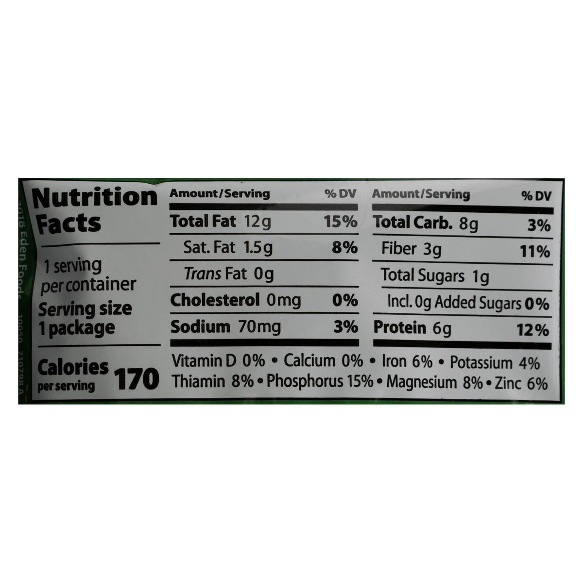 Eden Organic Pistachios - Shelled & Roasted - 1oz, 12 Pack