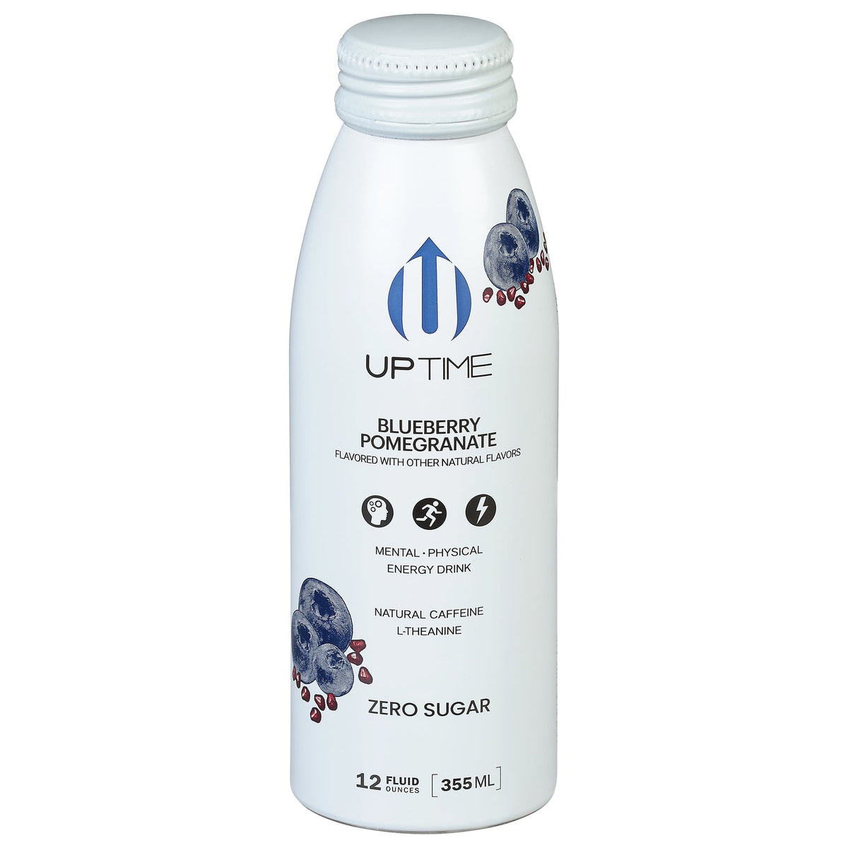 Uptime Blueberry Pom Energy Drink, 12-Pack, 12 oz Each