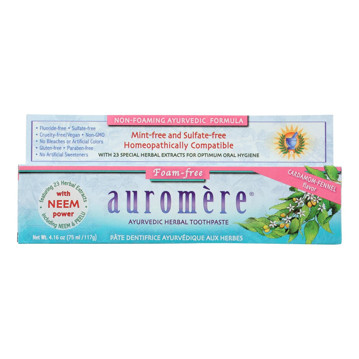 Auromere Foam-Free Cardamom-Fennel Toothpaste 4.16 Oz