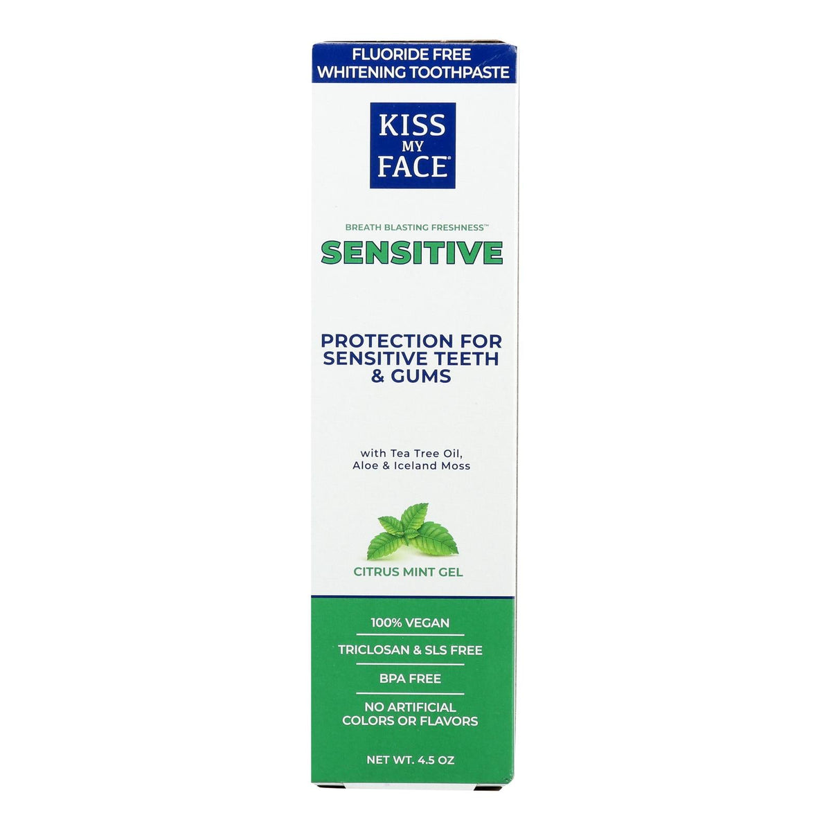 Kiss My Face Fluoride-Free Sensitive Gel Toothpaste 4.5 Oz