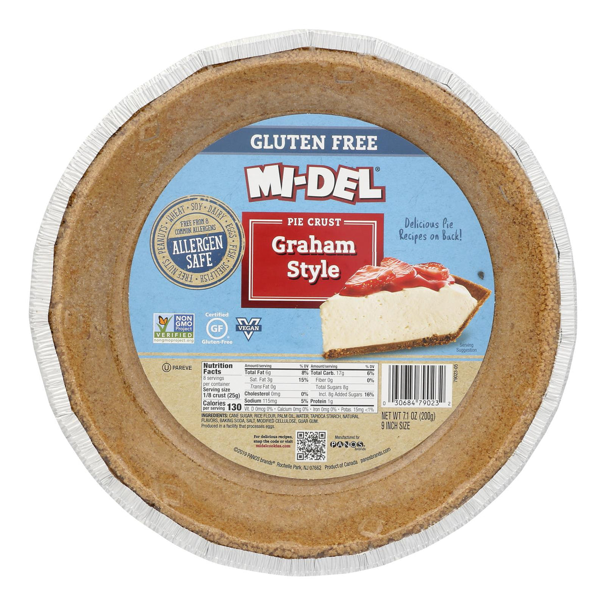 Midel Gluten-Free Graham Pie Crust, 12 Pack, 7.1 Oz