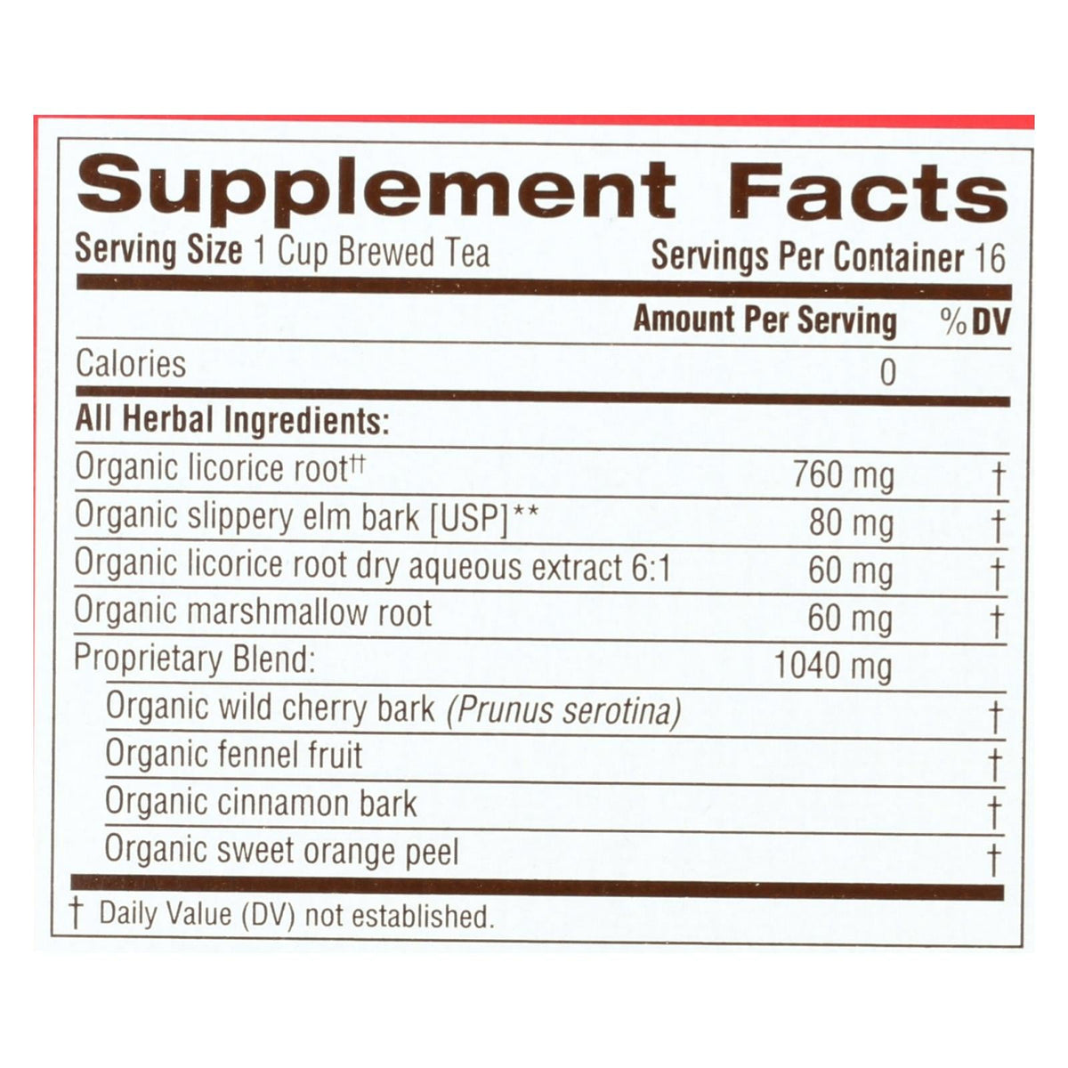 Organic Throat Coat Herbal Tea, 16 Bags, Pack of 6
