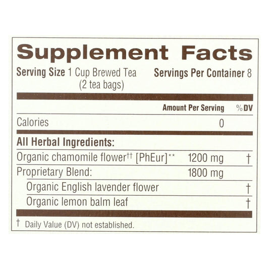 Organic Chamomile Lavender Tea, Caffeine-Free, 6 Boxes, 16 Bags