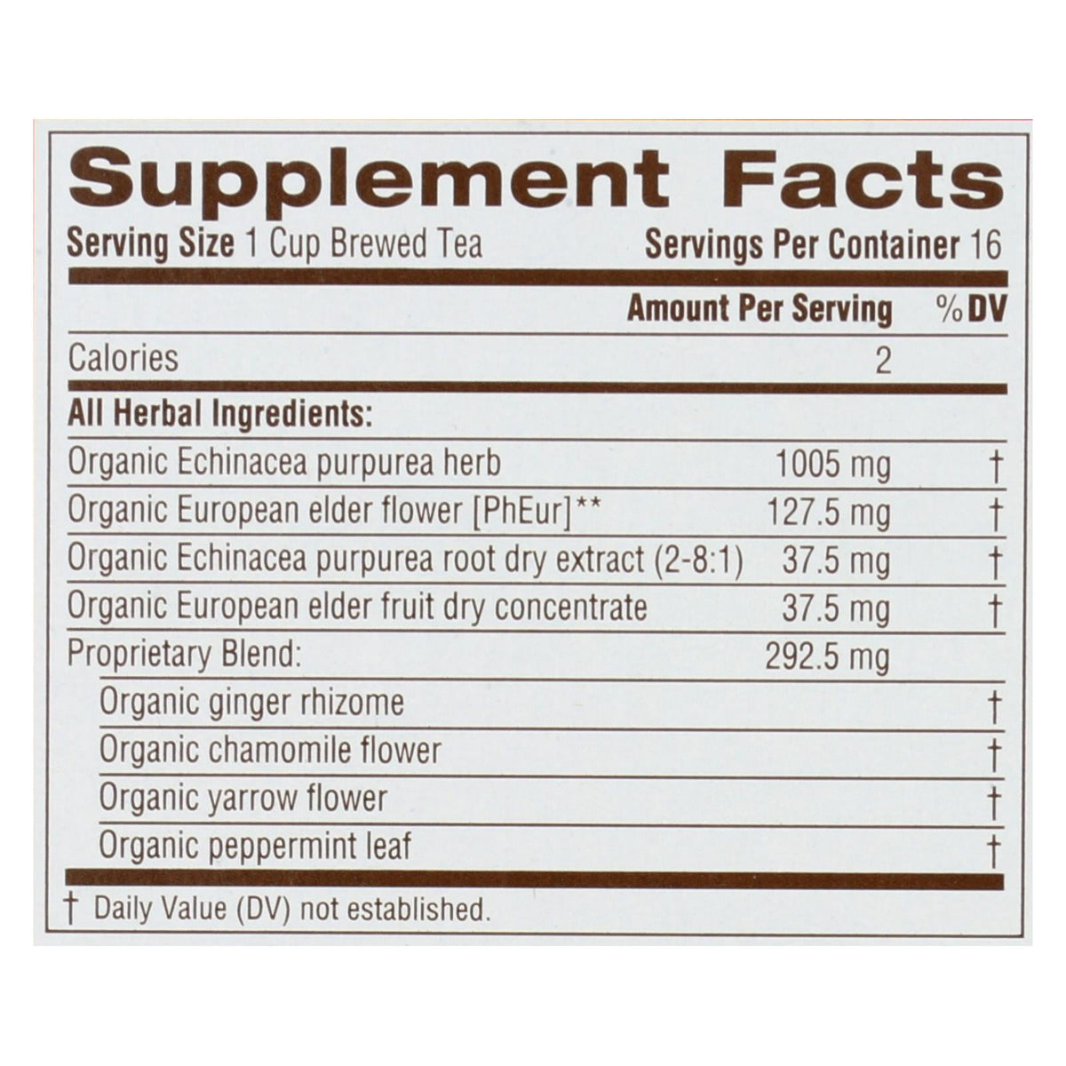 Traditional Medicinals Echinacea Elder Tea, Caffeine-Free, 6x16 Bags
