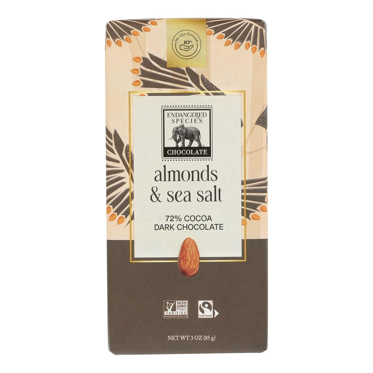 Endangered Species Dark Chocolate Sea Salt & Almonds (12x3oz)