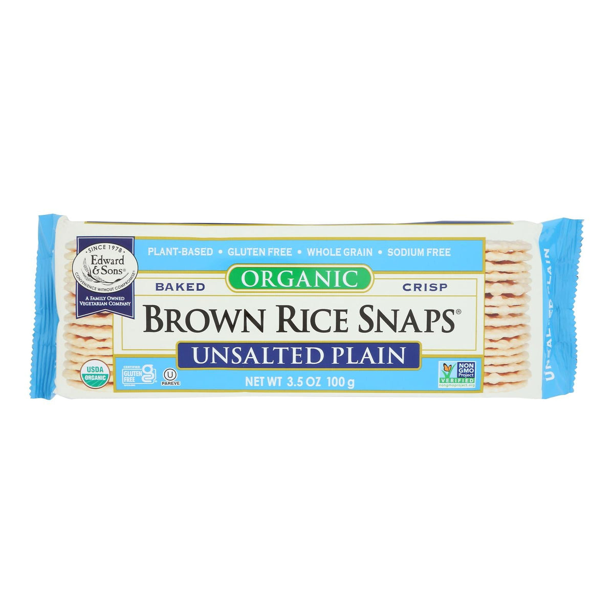 Edward & Sons Unsalted Brown Rice Snaps - 12 Pack
