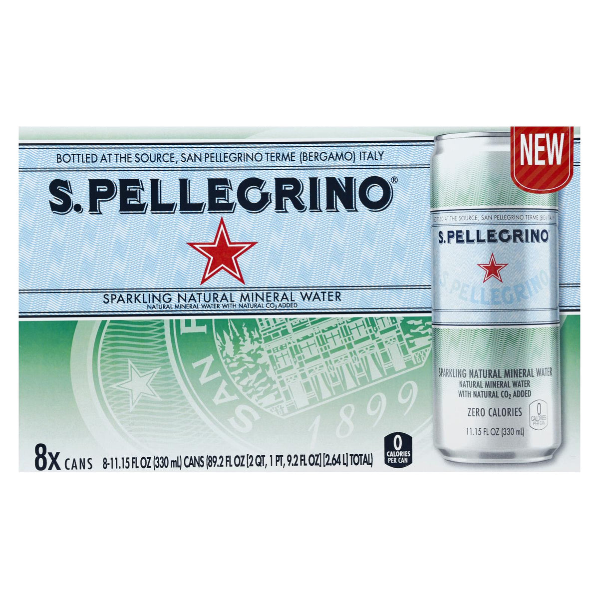 San Pellegrino Sparkling Water Case, 3 Packs of 8/11.15oz