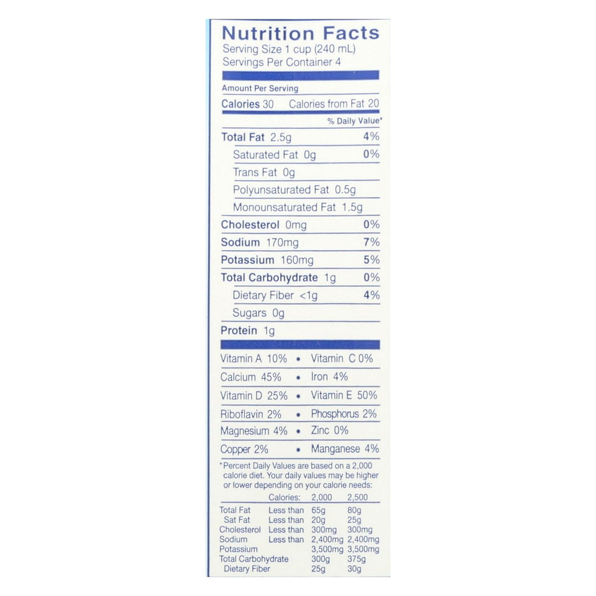 Almond Breeze Unsweetened Vanilla Almond Milk, 12x32 Fl Oz