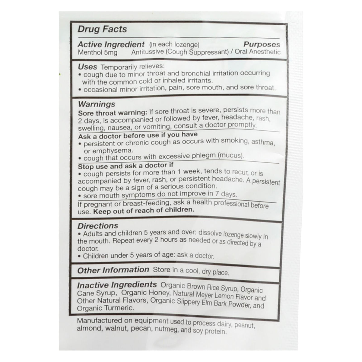 Quantum Organic Cough Lozenges - Meyer Lemon & Honey 18ct