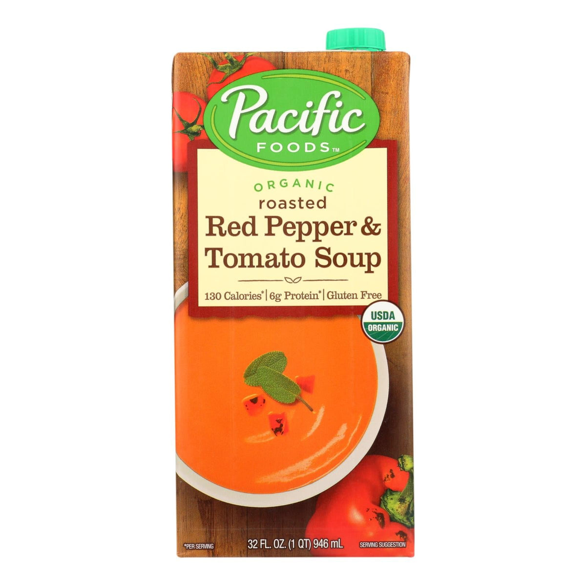 Pacific Foods Roasted Red Pepper Tomato Soup, 12x32oz Case