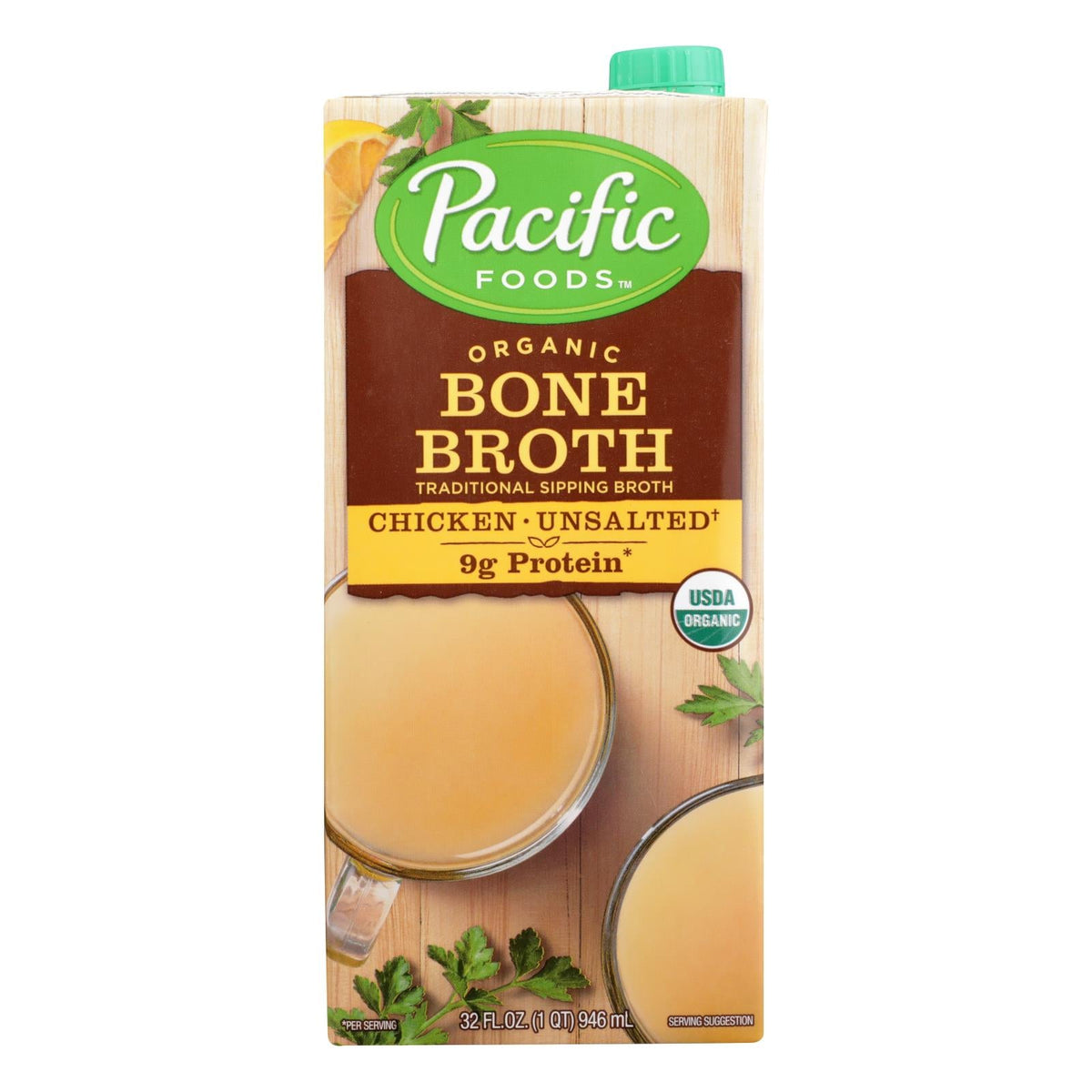Pacific Natural Chicken Bone Broth, 12 x 32 Fl Oz Case