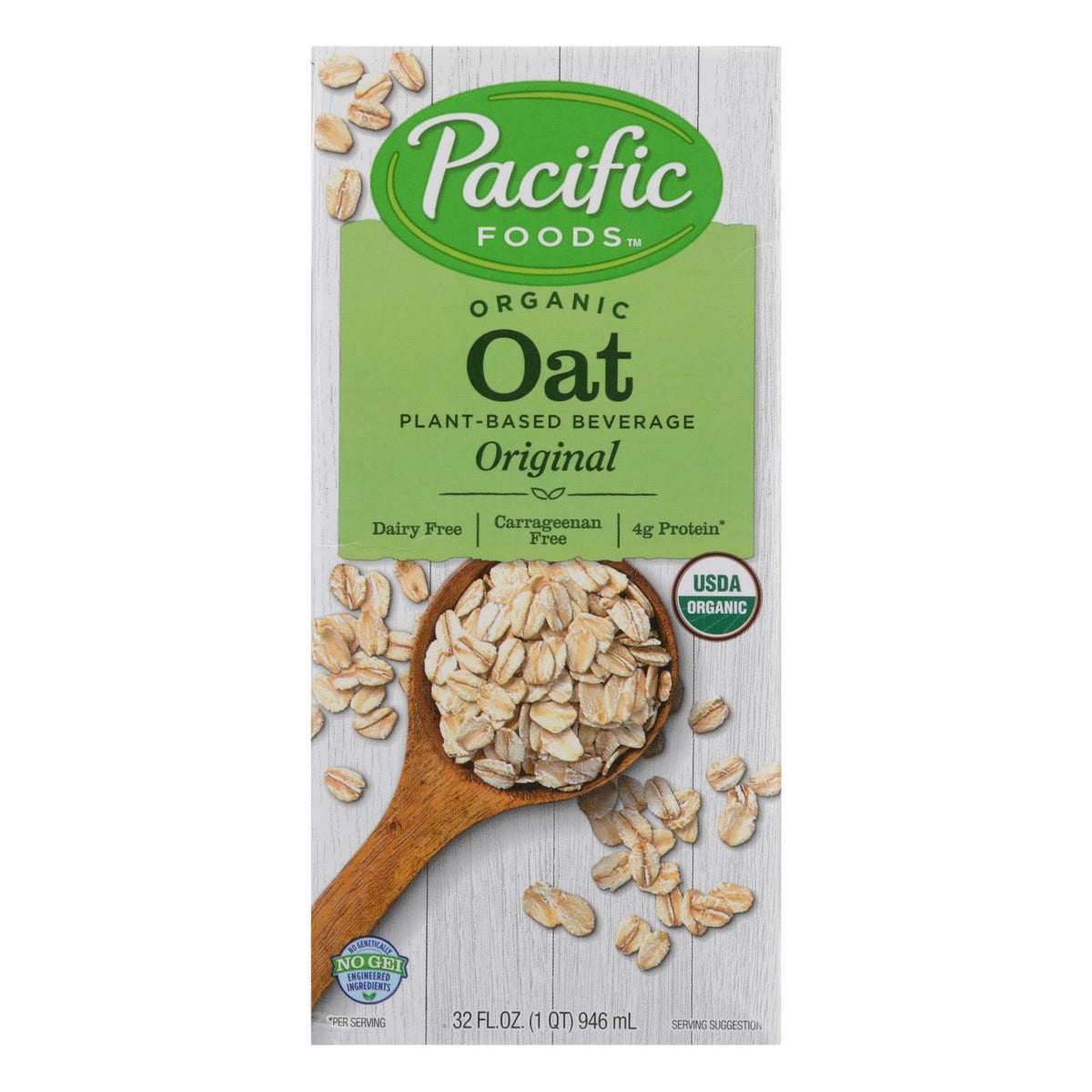 Pacific Natural Organic Oat Milk, 32oz, Case of 12