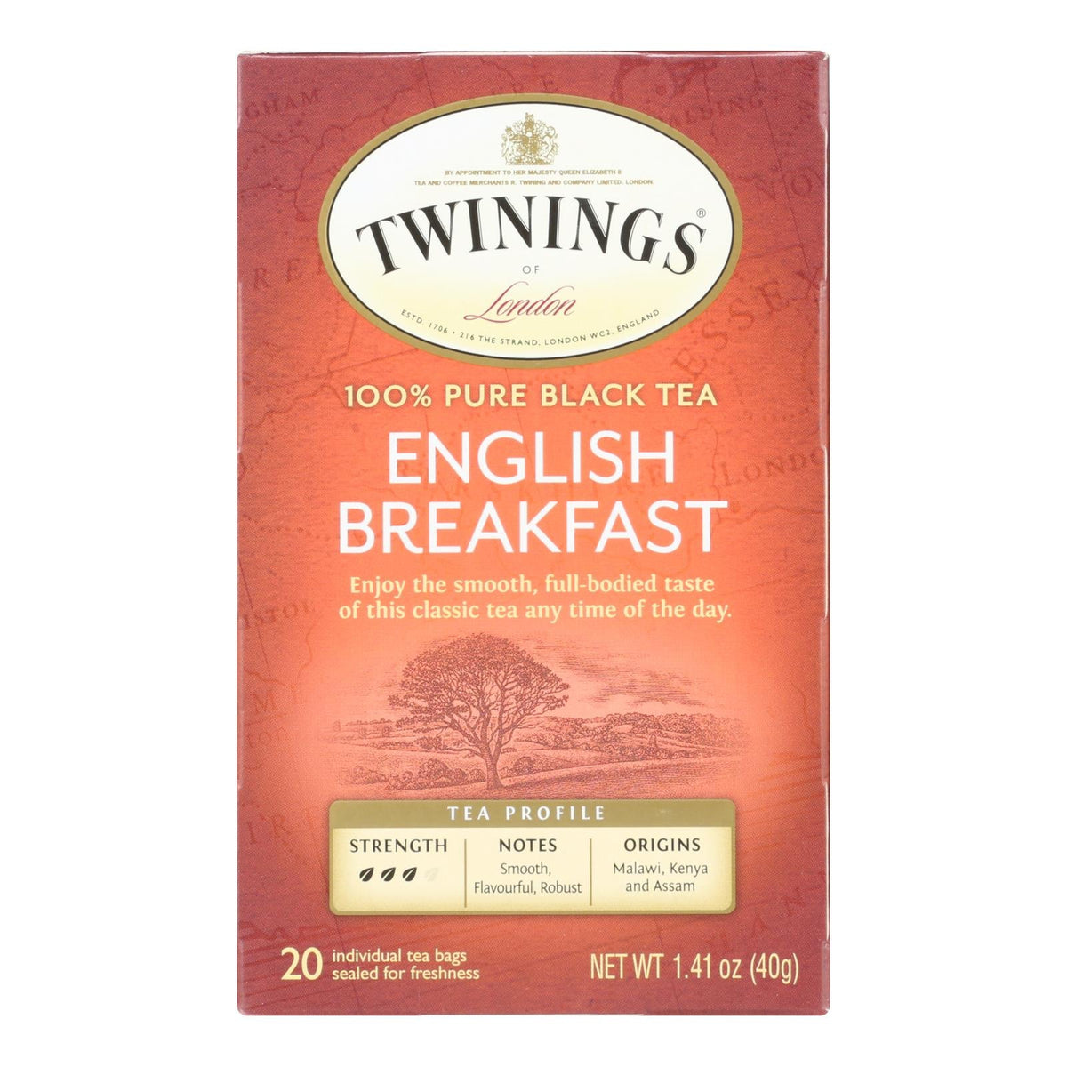 Twinings English Breakfast Black Tea, 6 Boxes of 20 Bags