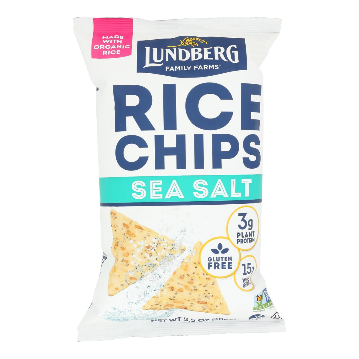 Lundberg Sea Salt Rice Chips, Organic, 6-Pack, 5.5 OZ