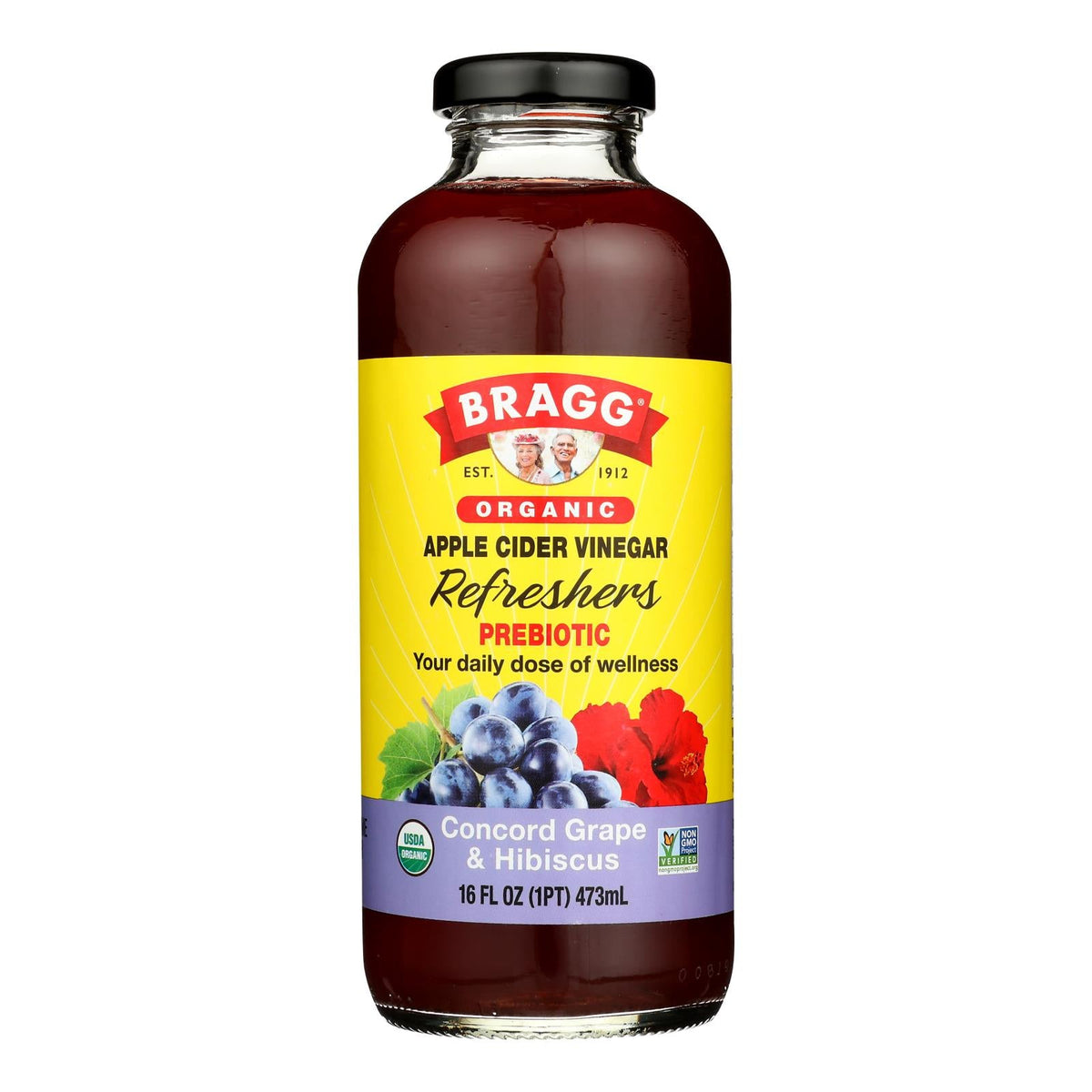 Bragg Apple Cider Vinegar Hibiscus Refresh, 12-Pack (16 oz)