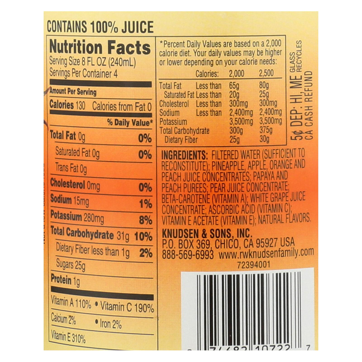 Knudsen Simply Nutritious Morning Blend Juice, 6-Pack, 32 FZ