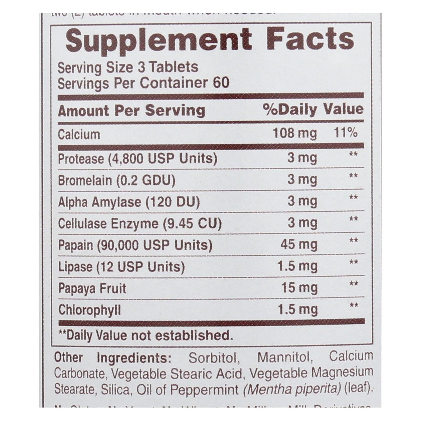 Super Papaya Enzyme Plus Chewables - 180 Tablets