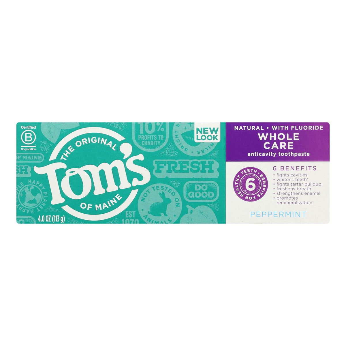 Tom's Of Maine - Tp Whole Care Ppmnt Fluor - Case Of 6 - 4 Oz