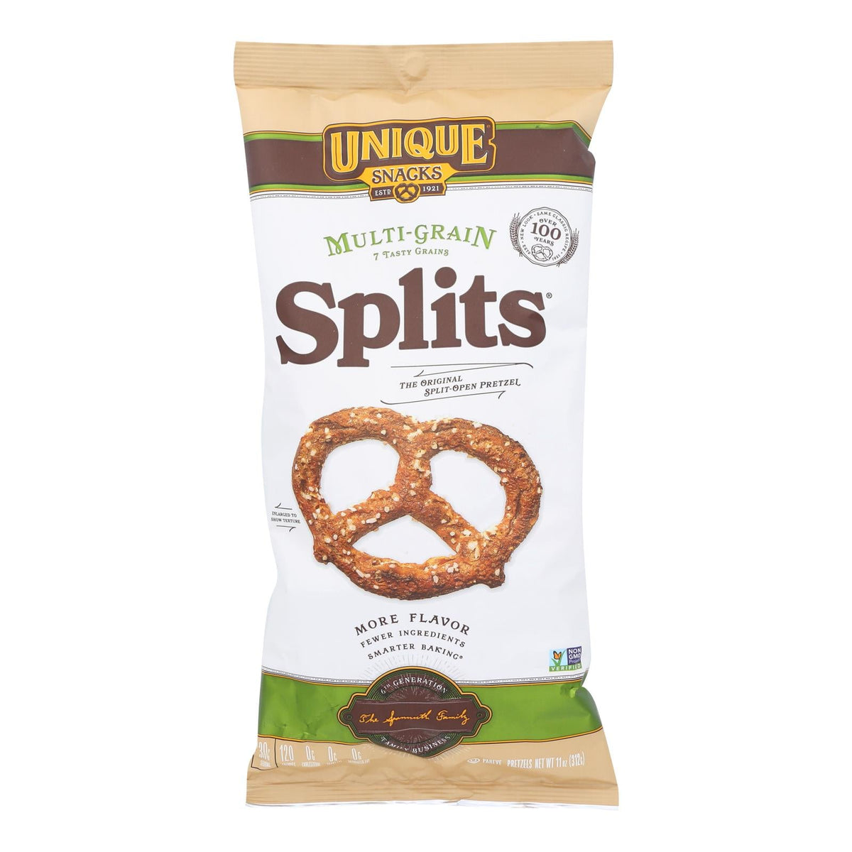 Unique Pretzels - Splits - Multi Grain - Case Of 12 - 11 Oz.