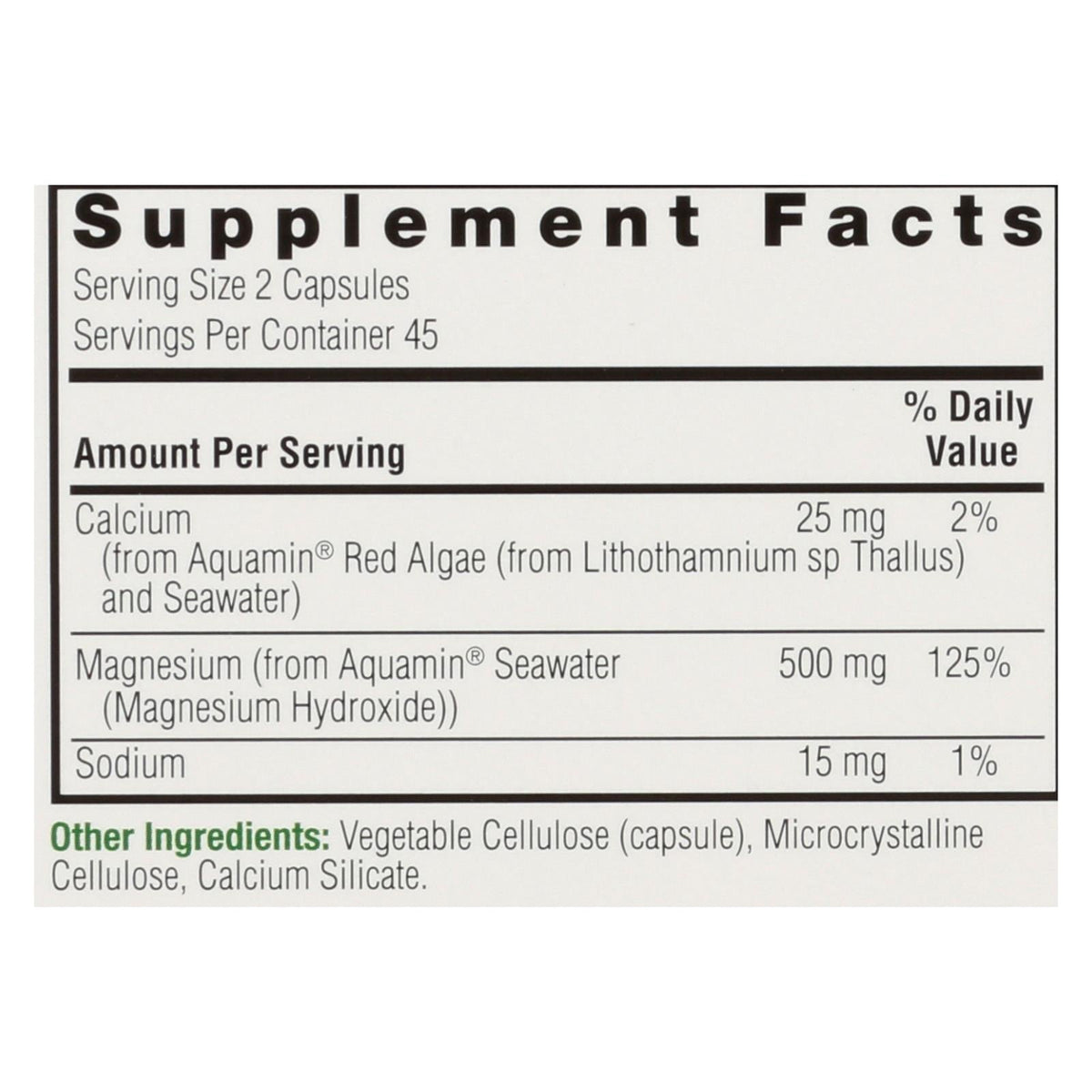 Nature's Answer Plant-Based Magnesium Supplement - 90 Caps