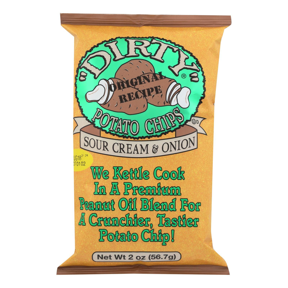 Dirty Sour Cream & Onion Chips, Case of 25 - 2 Oz Each