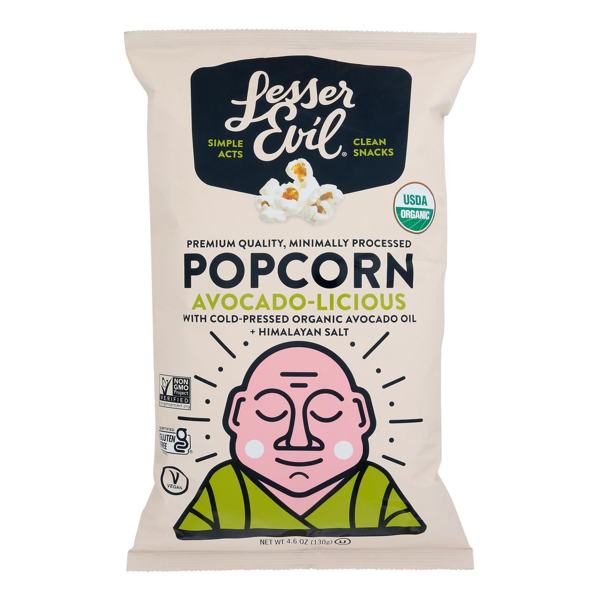 Lesser Evil - Popcorn Avocado-licious - Case Of 12-4.6 Oz