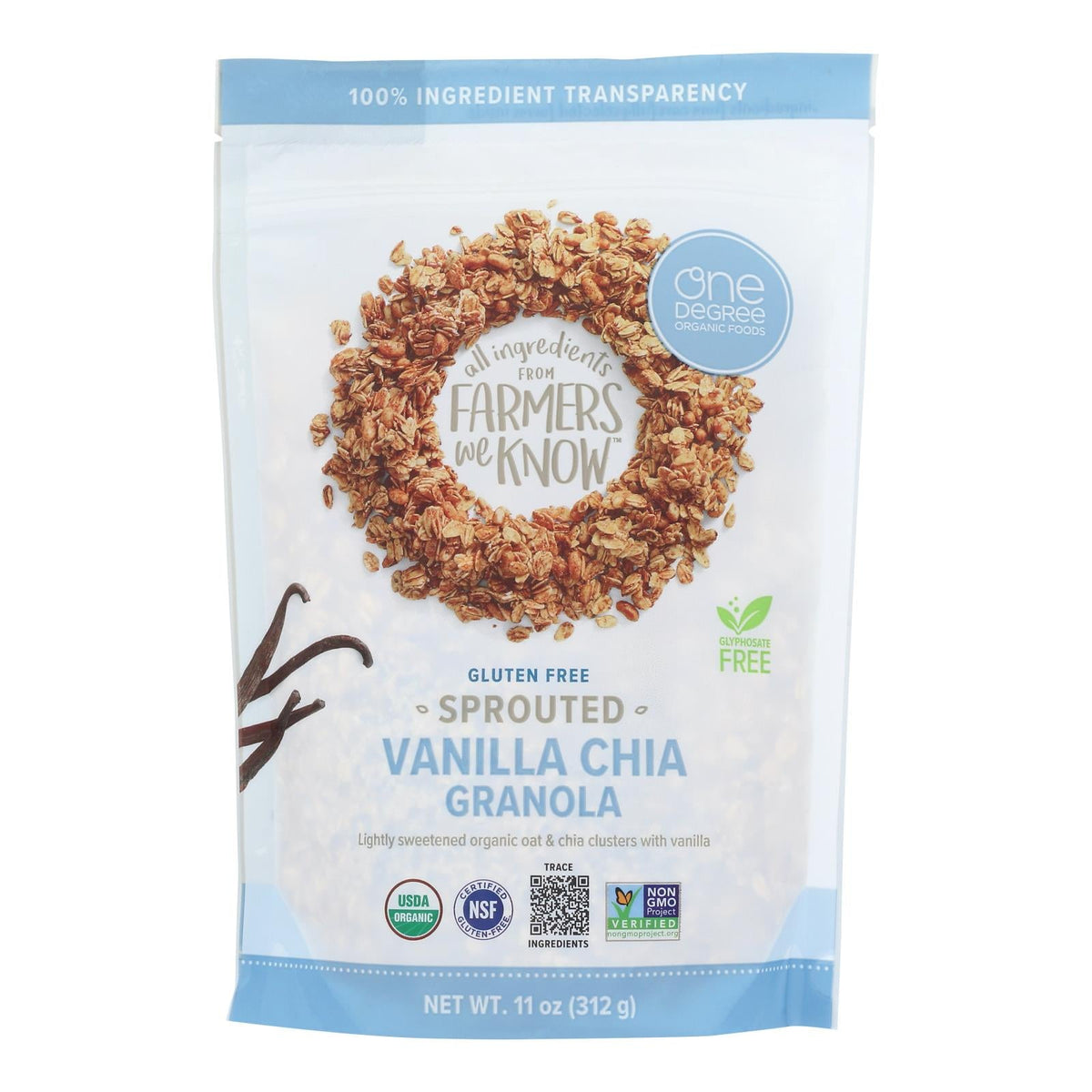 Sprouted Oat Granola Vanilla Chia - 6 Pack of 11 Oz