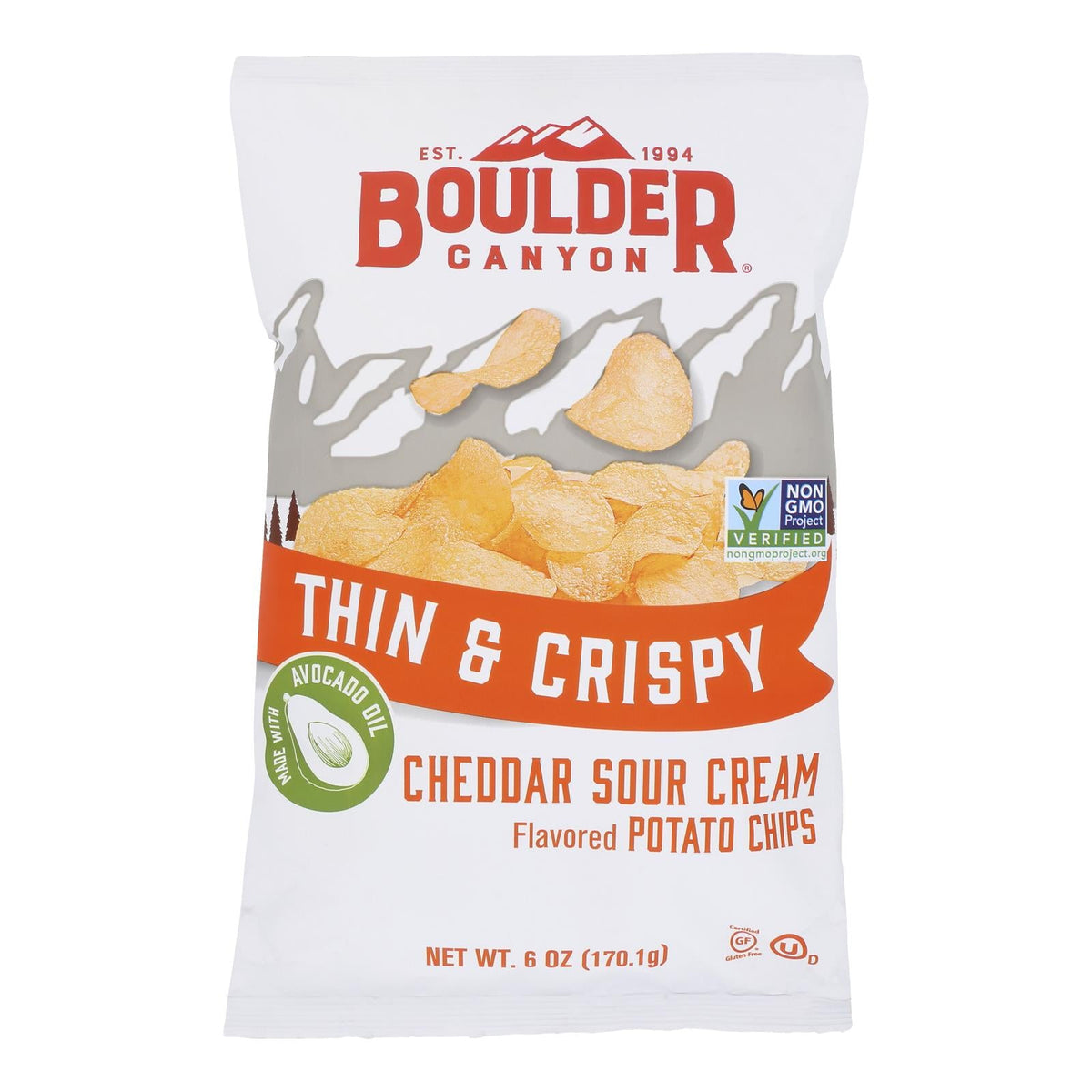 Boulder Canyon Cheddar Sour Cream Chips, 12-Pack, 6 Oz Each