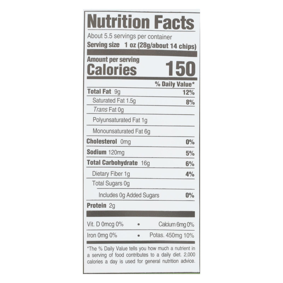 Boulder Canyon Avocado Oil Sea Salt Chips, 12-pack, 5.25 oz