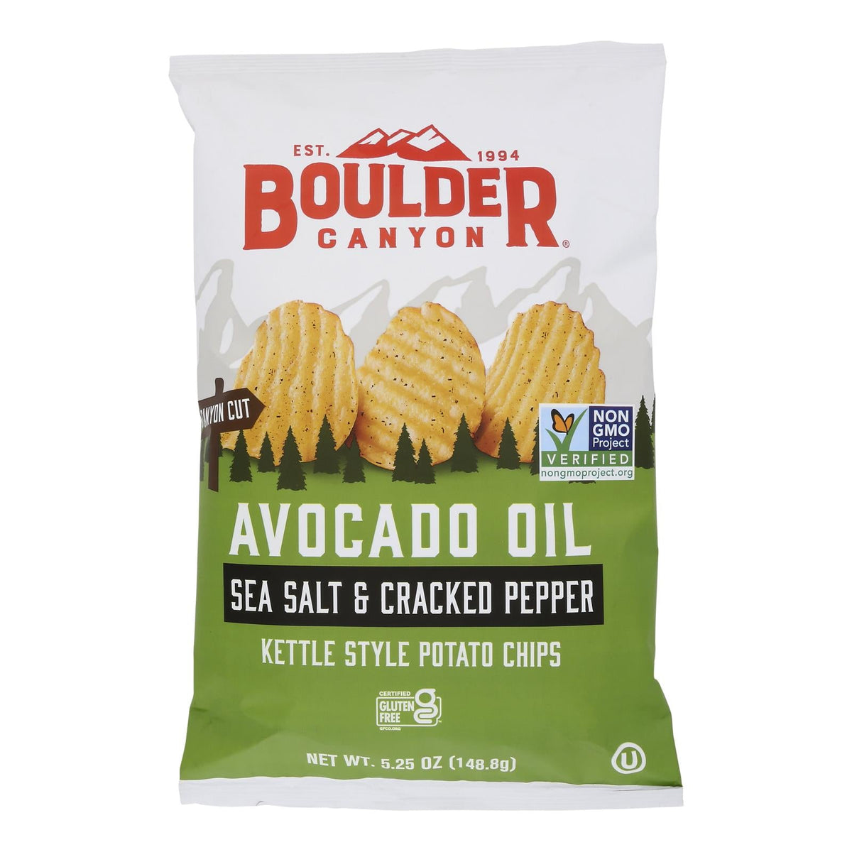 Boulder Canyon Avocado Oil Chips, Sea Salt & Pepper, 12 Pack