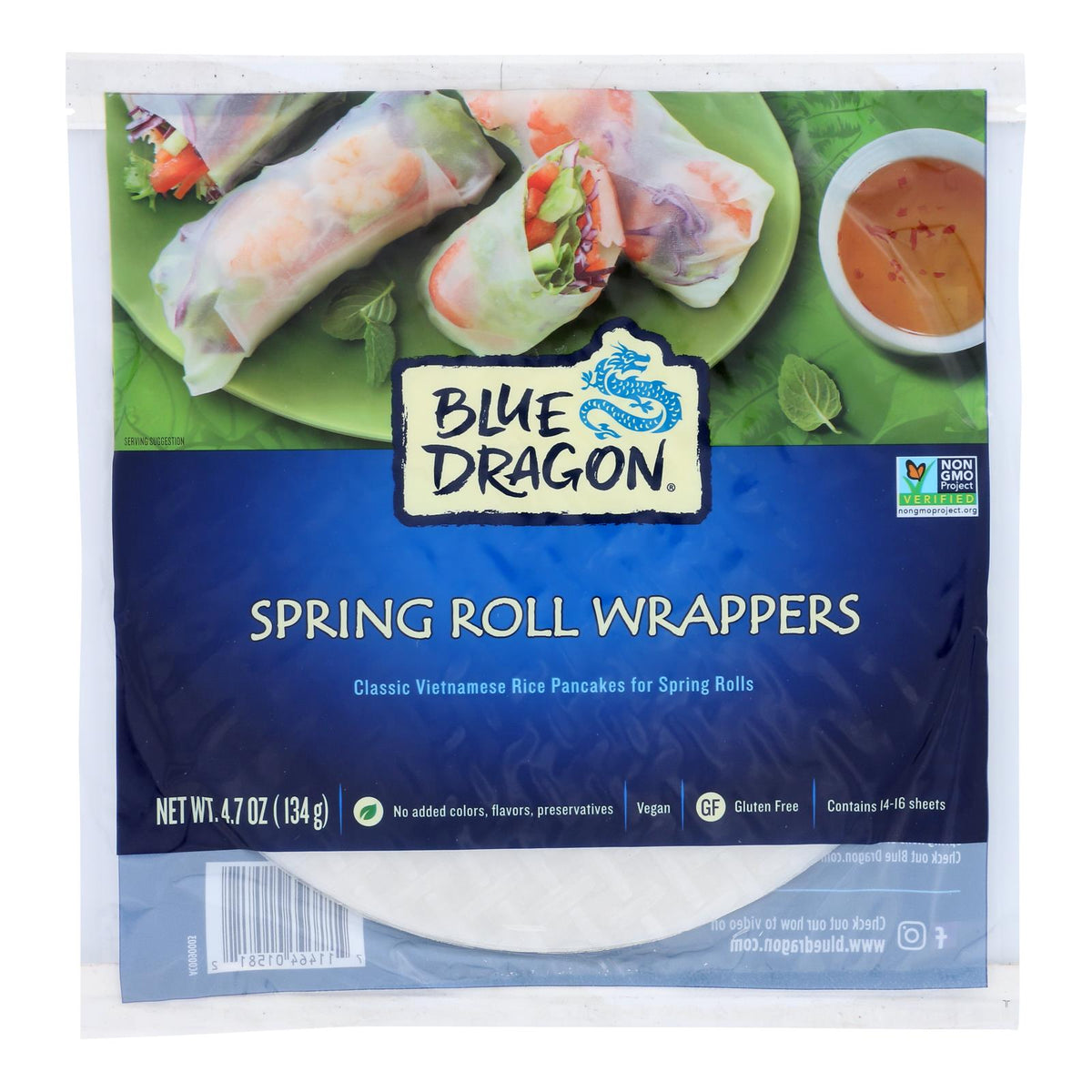 Blue Dragon - Wrappers - Spring Roll - Case Of 12 - 4.7 Oz