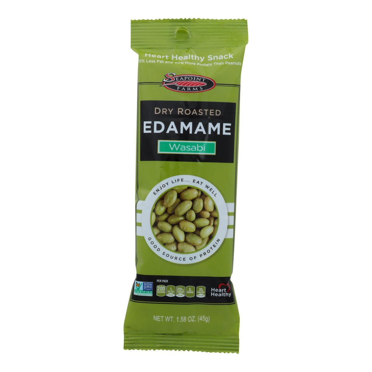 Seapoint Farms Spicy Wasabi Edamame, 1.58 oz, 12-Pack