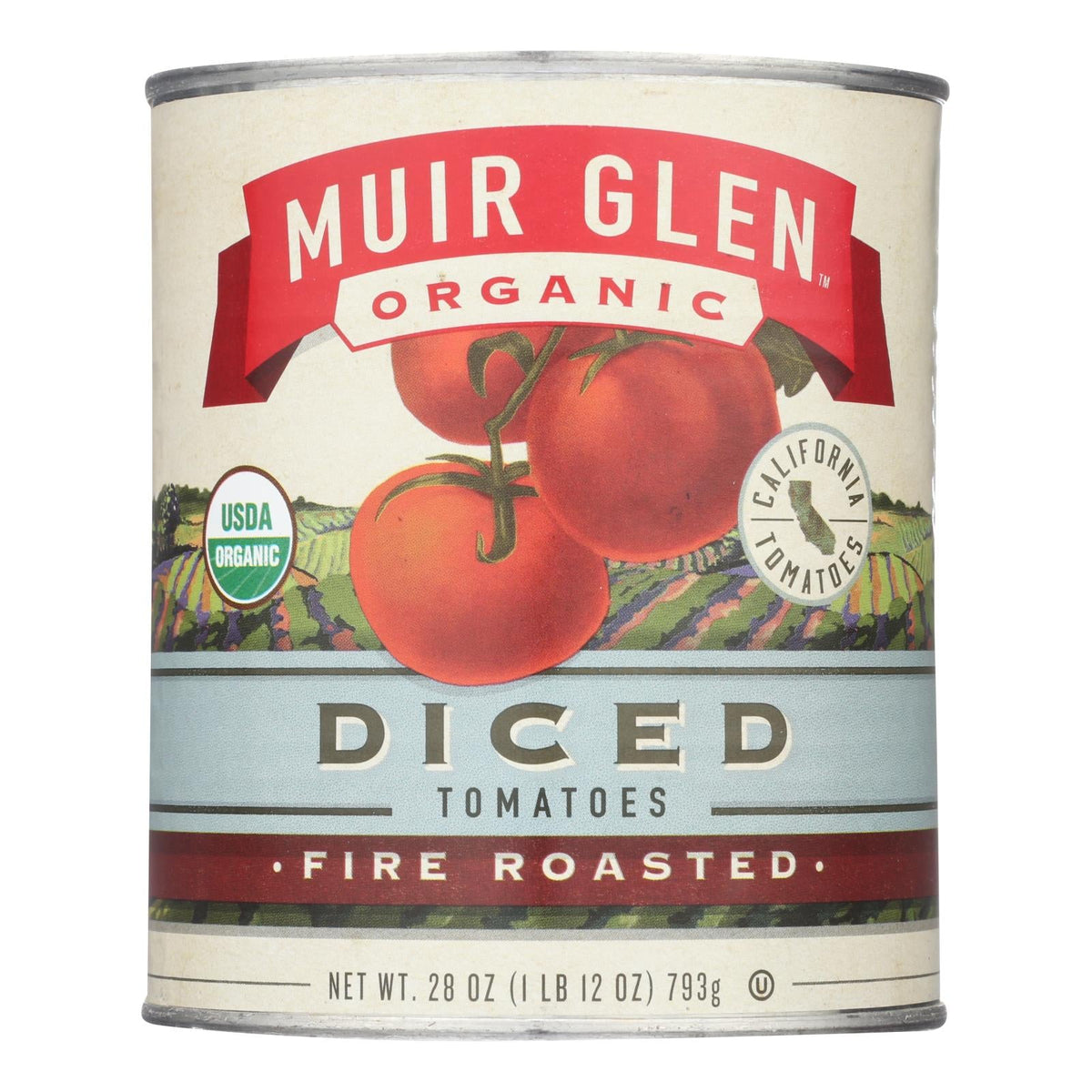 Muir Glen Organic Fire Roasted Diced Tomatoes, 12x28 Oz