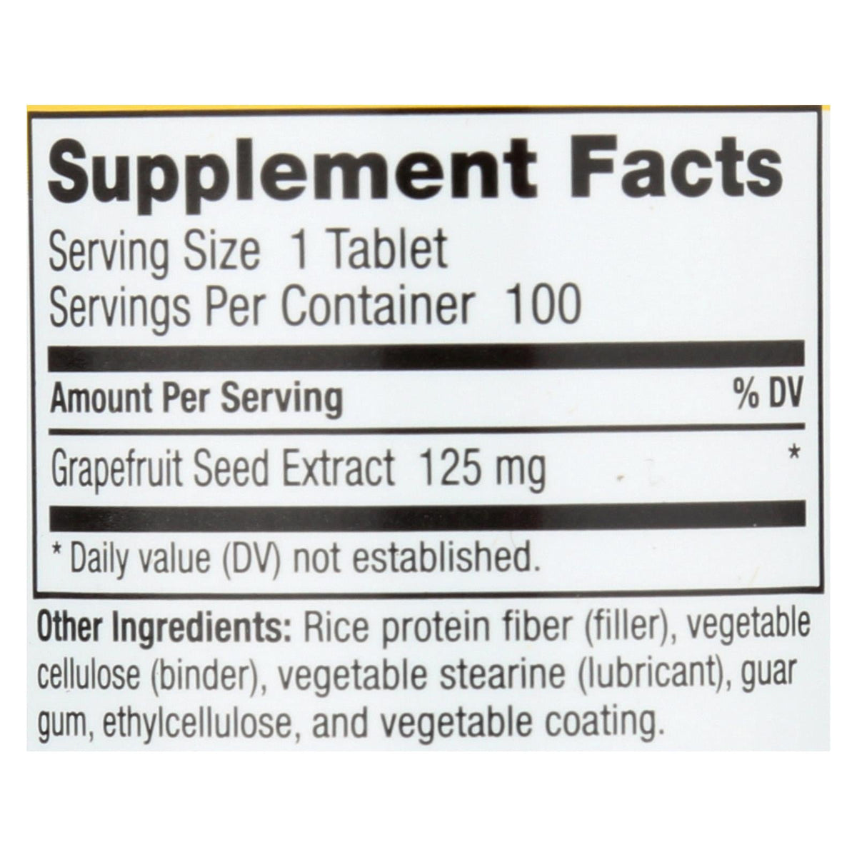 Grapefruit Seed Extract 125mg - 100 Capsules