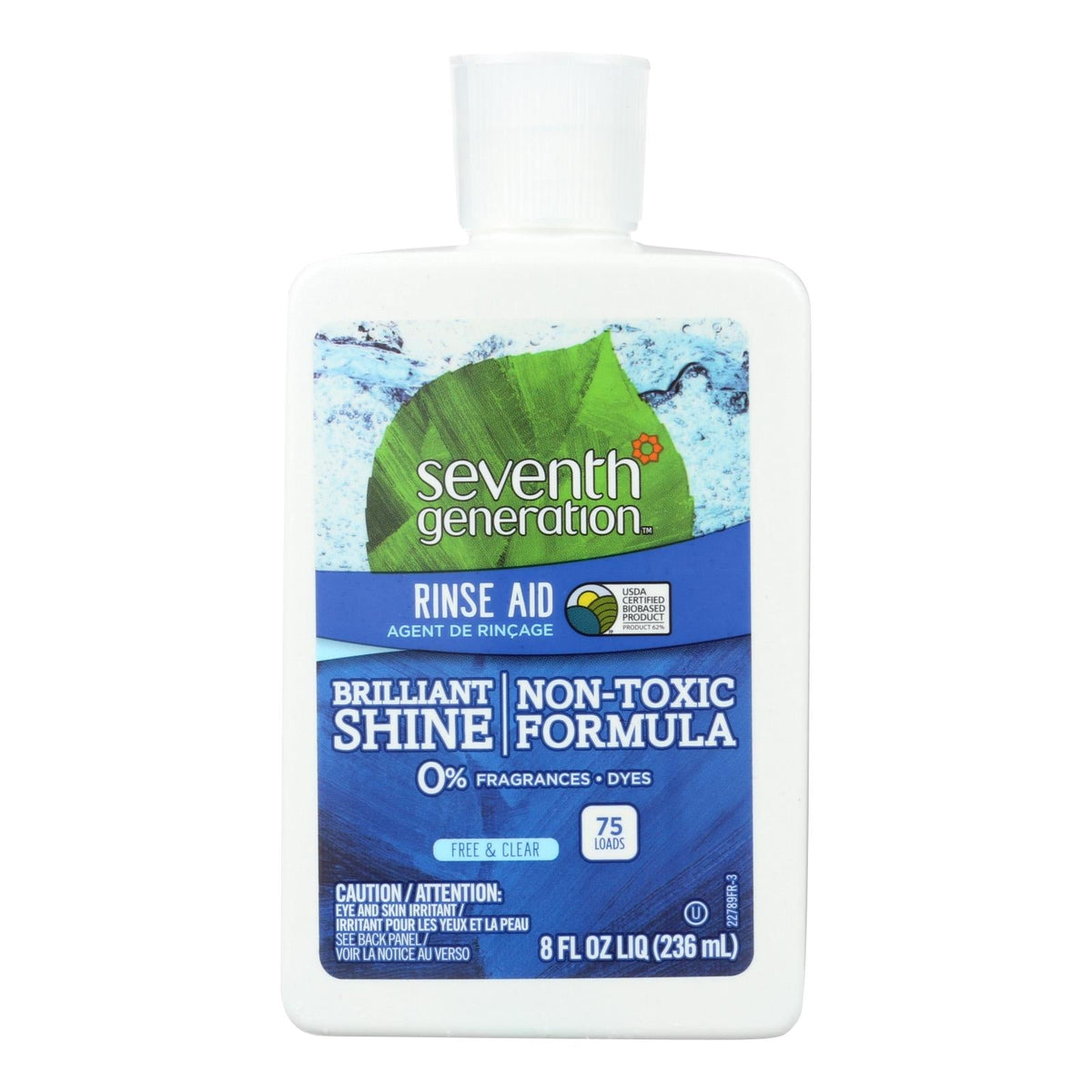 Seventh Gen Free & Clear Dish Rinse Aid 8oz, Case of 9