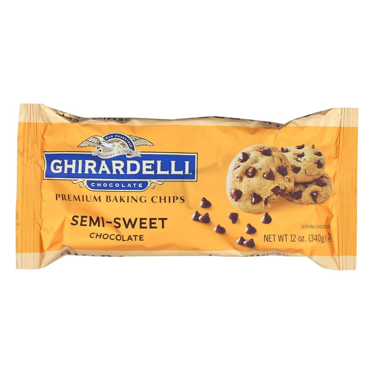 Ghirardelli Semi-Sweet Chocolate Chips, 12oz, Case of 12