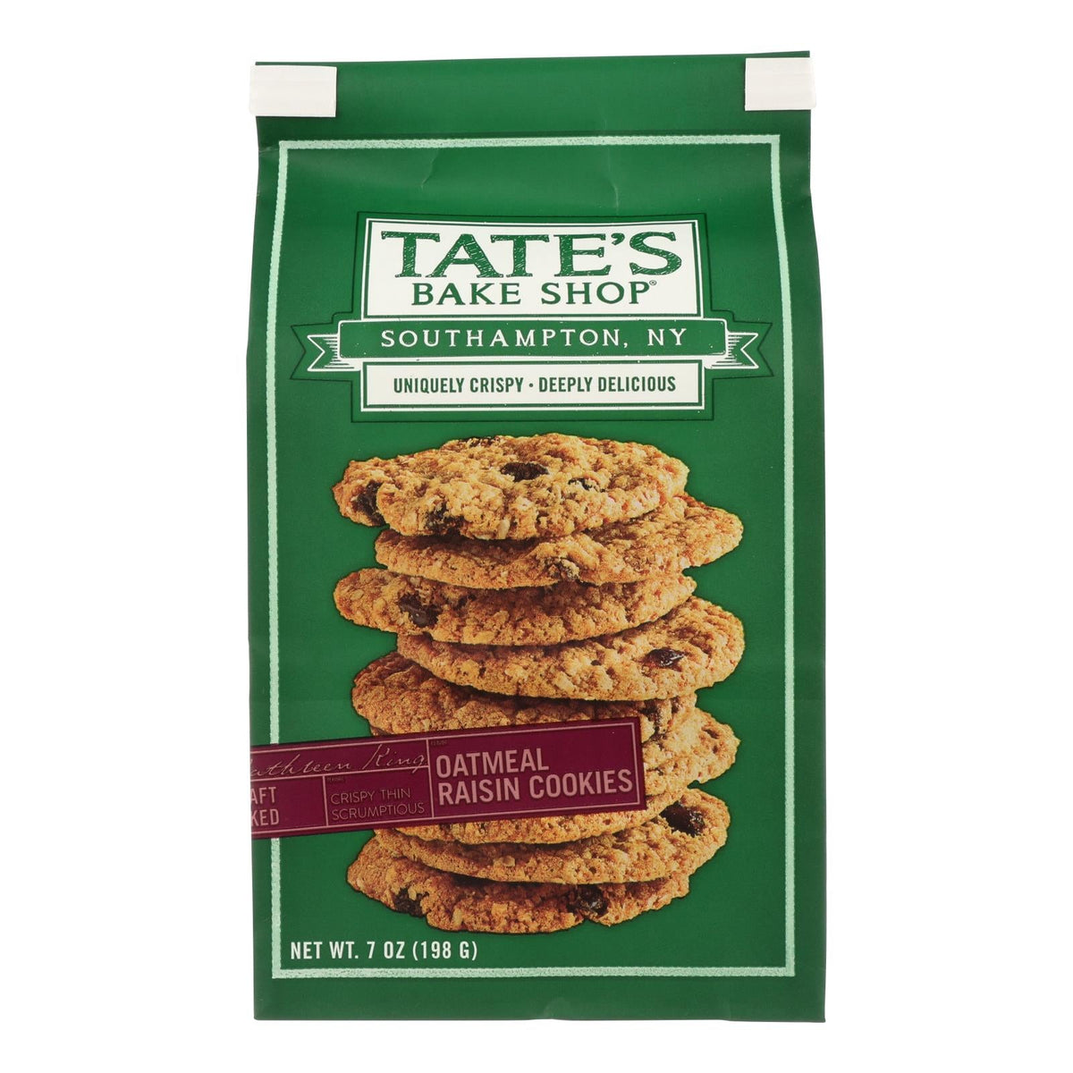 Tate's Bake Shop Oatmeal Raisin Cookies - Case Of 12 - 7 Oz