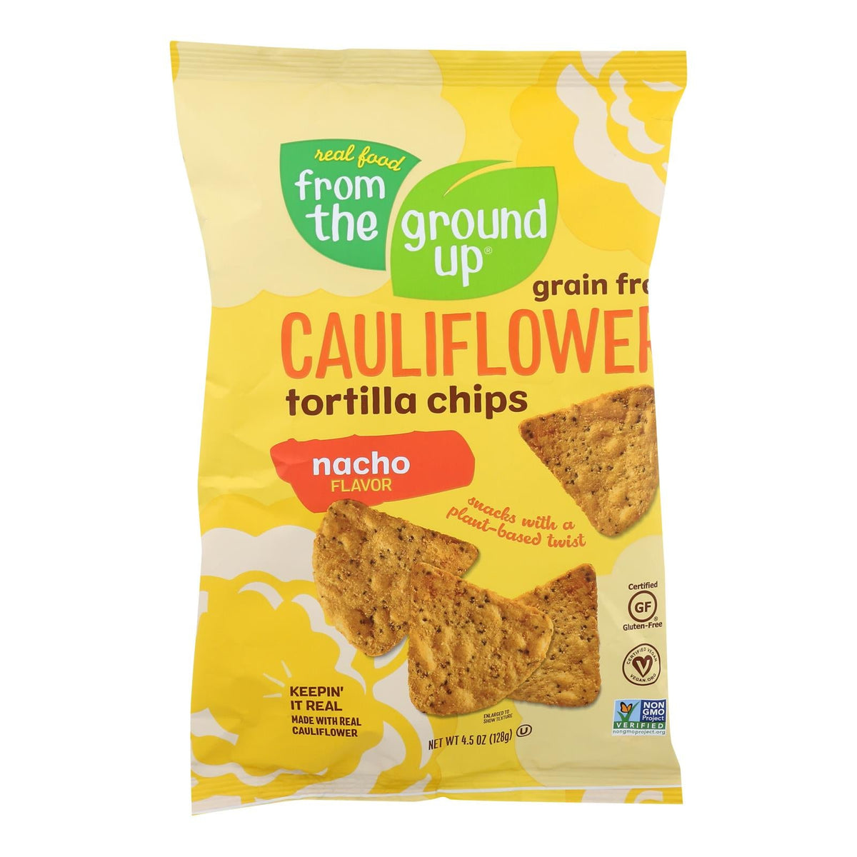 Cauliflower Nacho Tortilla Chips, 12-Pack, 4.5 oz Each
