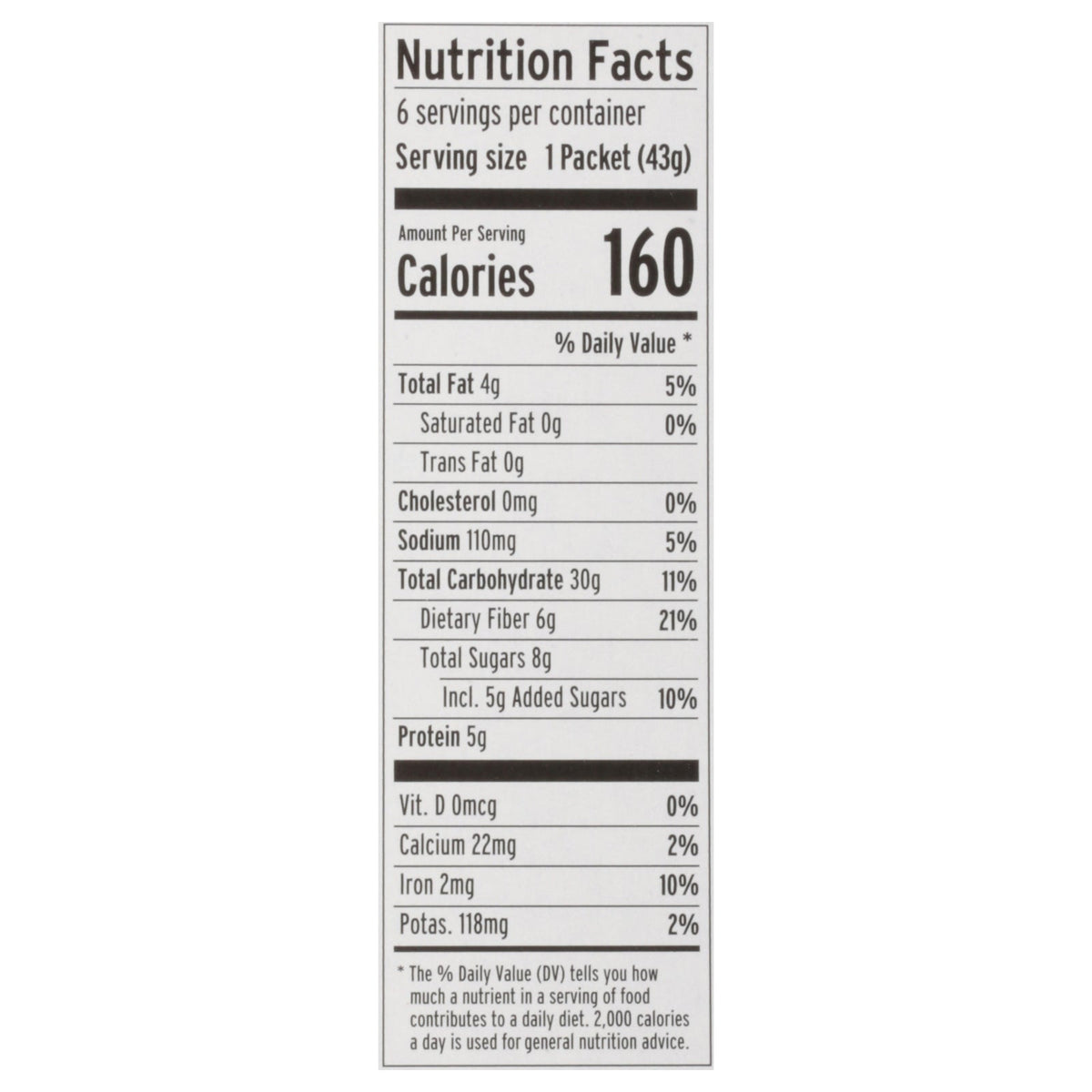 Purely Elizabeth Sugar-Free Banana Nut Oatmeal - 6 Pack