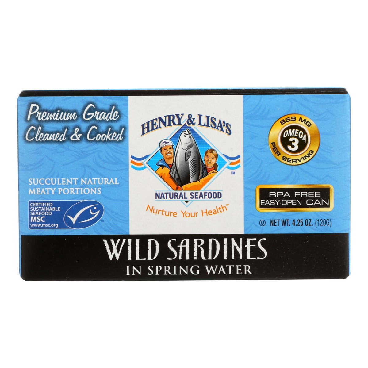 Henry & Lisa's Wild Sardines in Spring Water, 12-Pack, 4.25 oz