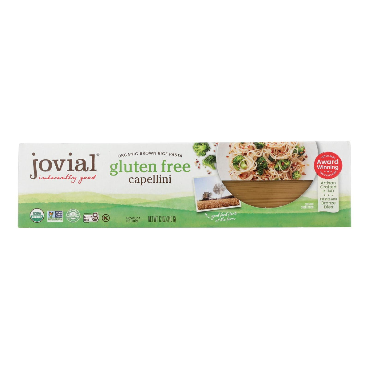 Jovial Gluten-Free Brown Rice Capellini, 12-Pack, 12 oz