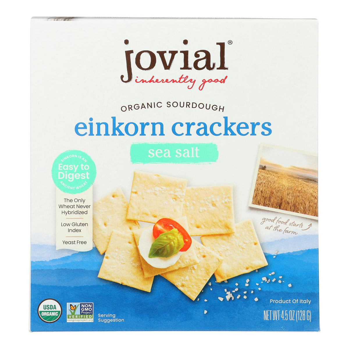 Jovial Sea Salt Sourdough Einkorn Crackers, 10-Pack, 4.5 Oz.