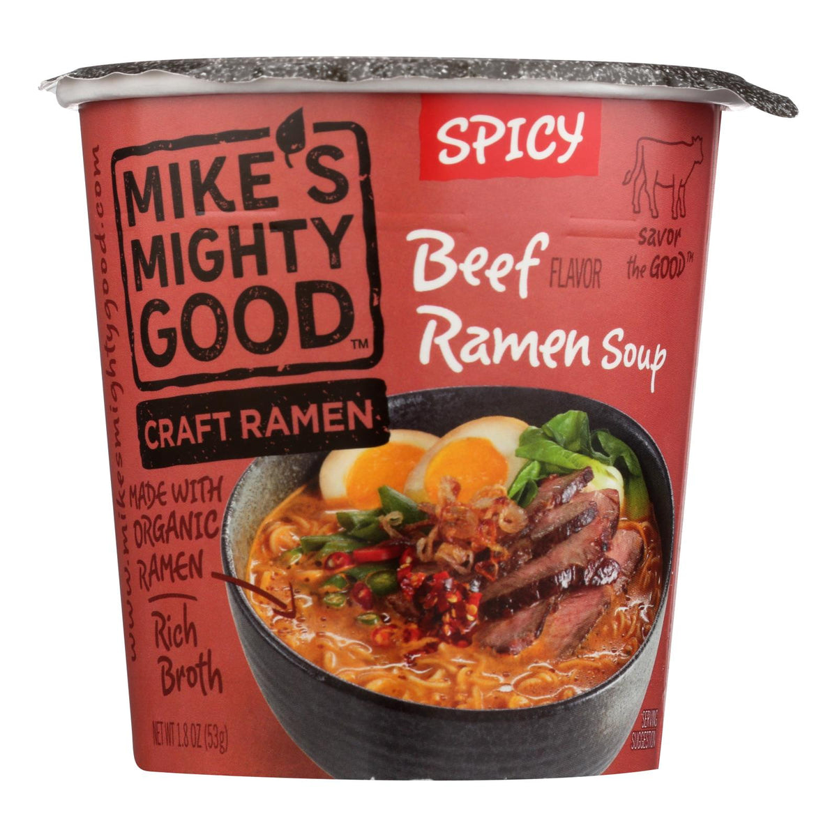 Mike's Spicy Beef Ramen Soup, 6-Pack, 1.8 Oz