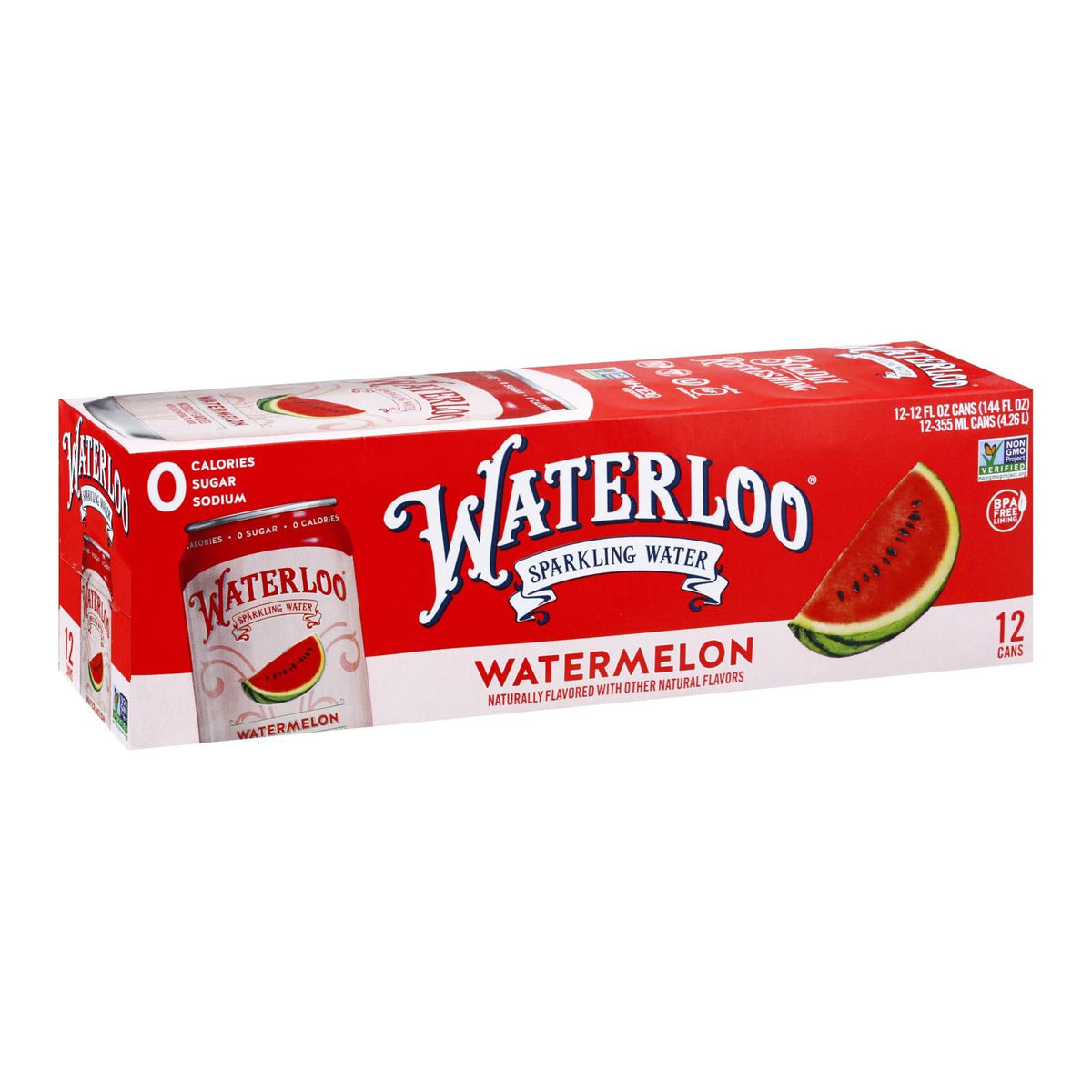 Waterloo Watermelon Sparkling Water - 2 Cases (12/12 FZ)